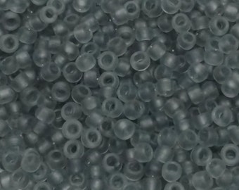 10g Transparent-Frosted Lt Grey TOHO Seed Beads 8/0 - Approx. 424 Beads - 3mm Beads - 8/0-9F