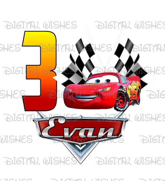 Lightning McQueen from Cars Birthday Image PERSONALIZED name