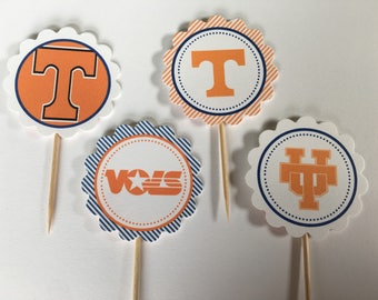 University of Tennessee Vols - 12 cupcake toppers