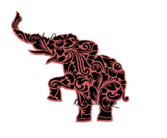 Download Floral Elephant Svg Svg File Dxf For Silhouette
