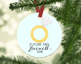 Engagement Christmas Ornament.Engagement gift.Christmas Gift.Personalized gift.Gift idea.Custom christmas ornament.ornament.