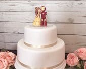 Belle kissing Iron Man Wedding Cake Topper