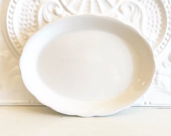 White Ironstone Platter Farmhouse Chic Platter