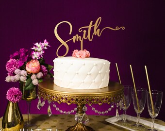 Customized Wedding Cake Topper, Personalized Topper, Gold Topper, Wedding Decor