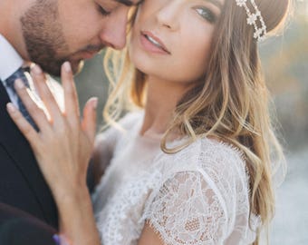 Bohemian Wedding Hair Accessory, Wedding Chain Headpiece, Wedding Headpiece, Bridal Headpiece, Flower Bohemian Headband, Egyptian Tiara
