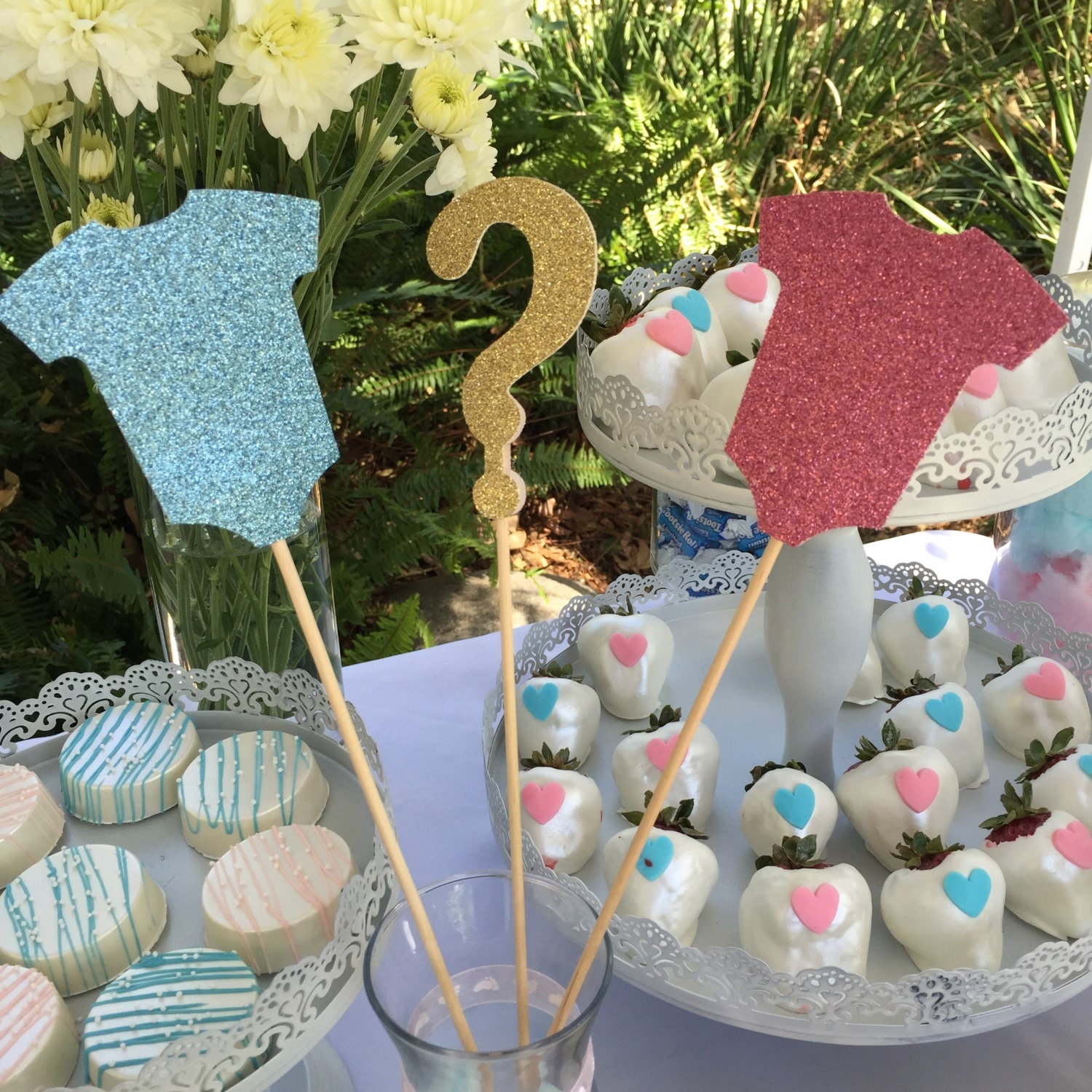 Gender Reveal Centerpiece Picks Boy or Girl Centerpieces