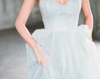 Tulle Wedding Dress Tara Gray Blue Gown Bohemian Tulle Wedding Dress Tara Gray Blue Gown Bohemian