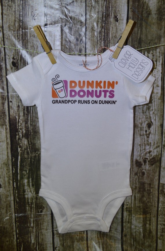 Dunkin Donuts Baby Onesie Mommy Runs on Dunkin