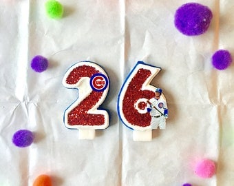 Birthday candles/ chicago cubs/ chicago cubs baby/ chicago cubs World Series/ chicago cubs birthday/ Chicago cubs birthday party/ chicago