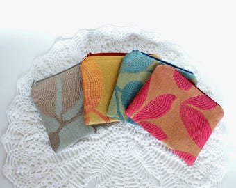Small gift for women gift Coin purse for women Pouch Cosmetic bags Zipper pouch Make up bag Boho gift for her Nature lover gift Summer gift