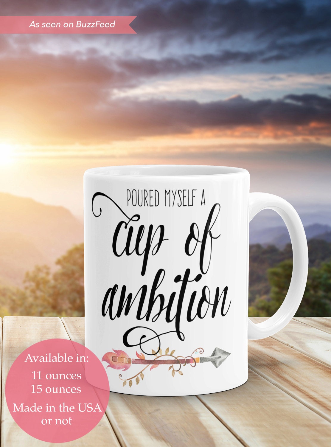 Statement Coffee Mug: Cup of Ambition Motivational Mug Dolly