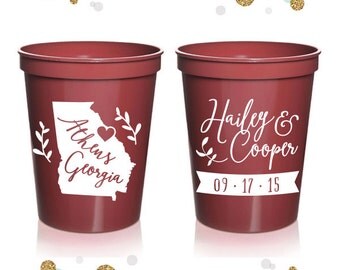 State or Province - Wedding Stadium Cups #2 - Custom - Bridal Wedding Favors, Wedding Cups, Party Cups
