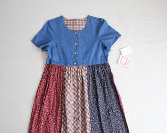 denim floral dress | 90s dress | cotton floral dress