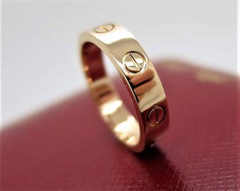 Size 50 ~ CARTIER LOVE RING ~ Rose Gold 4mm