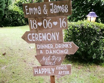 Rustic Wedding Signpost Slats