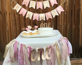 Pink and Gold Happy Birthday Banner, Pink and Gold Birthday, Pink and Gold Birthday Banner, Party Package