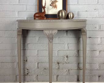 SOLD Vintage Hall Console Half Moon Table