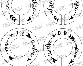 Printable Closet Dividers - Baby Closet Dividers - Nursery Closet Dividers - Baby Closet Organizer Download - Closet Organizer Template