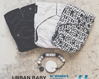 MONOCHROME, Cloth Diaper, LOVE, Cloth Diaper Pattern, One Size, All in one, Modern, Bamboo, Nappies, Baby Diaper, Diaper Cover, Baby Shower