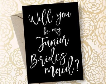 Junior Bridesmaid Proposal Printable Will You Be My Junior Bridesmaid Card - Other Styles Available