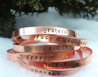 Inspirational Bracelet, Inspirational jewelry, Hand-Stamped Copper Bracelet, Women's Copper Cuff, Gift under 20, Gift for her