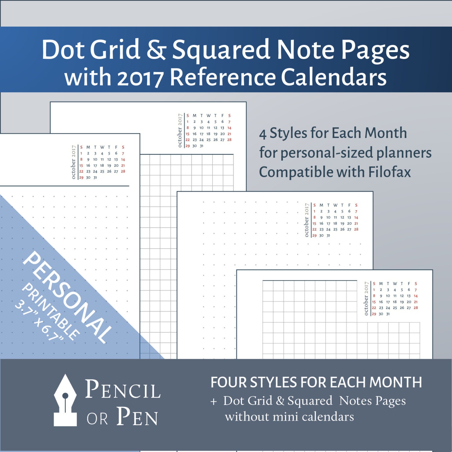 sale 2017 dot grid squared note paper with mini monthly