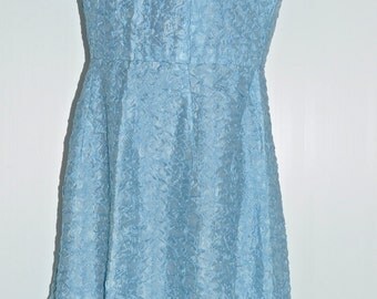 Vintage 60's blue dress Size 38-40 FR
