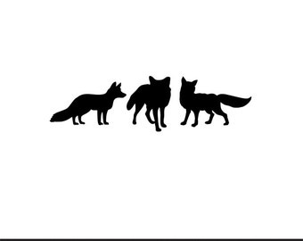 foxes svg dxf jpeg png file instant download stencil monogram frame silhouette cameo cricut clip art commercial use