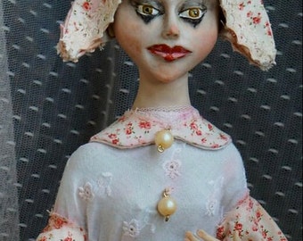 OOAK Art Doll COLOMBINE - decoration doll - collectible porcelain doll - artist dolls