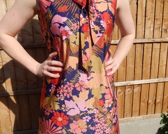 1960s Carnegie Designer floral print drop-waistedsundress
