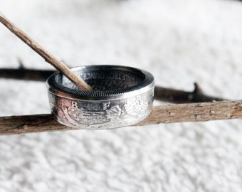 Walking Liberty Coin Ring, Silver Jewelry, Coin Ring, Coin Jewelry, Mens Ring, Husband Gift, Rustic Ring, Fathers Day Gift, Gifts for Dad