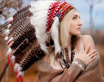 Indian headdress / Native American Headdress / Native American clothing / Indian costume