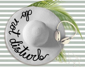 Do Not Disturb Floppy Hat | Sequin Message Beach Hat | Sequin Sun Hat | Custom Beach Hat | Summer Floppy Hat