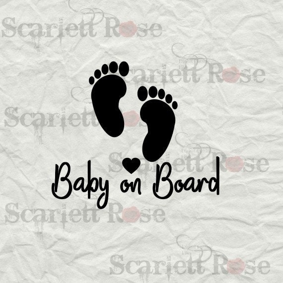 Baby On Board Footprints Maternity SVG cutting file clipart in