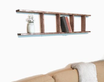Wood Wall Bookshelf, Wooden Bookcase, Wall Bookcase, Ladder Bookshelf, Picture Shelf, Wall Bookshelf, Bookcase, Wall Decor, Kids Bookcase