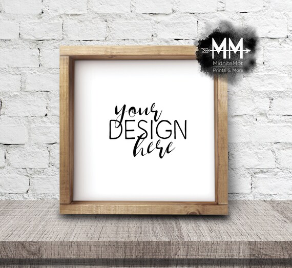 Download Frame Mockup Square Wood Box Frame Frame Mockup Styled