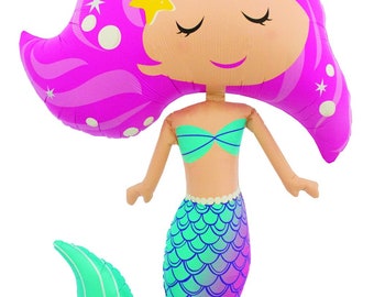 Pink Mermaid Balloon, Mermaid Party Kit