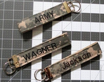 ARMY Personalized Embroidered US Army Key Chain Key Fob