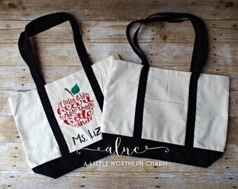 Personalized Teacher Bag, Teacher Tote Bag, It Takes a Big Heart Teacher Bag, Personalized Teacher Gift, Teacher Bag, Custom Teacher Bag