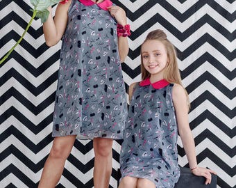 Girl Gray Dress, Disney Princess Dress, Elegant Girl Dress, Birthday Party Dress, Sleeveless Dress, Boho Girl Dress, Peter Pan Collar
