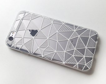 Geometric iPhone 5s Case Clear iPhone 5 case iPhone 5 Rose Gold Case Silver Abstract iPhone 5s Case Grid iPhone 5 Case Transparent