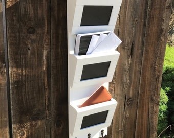 Rustic Three Slot Mail Organizer approximately 36"x9.25"x4"