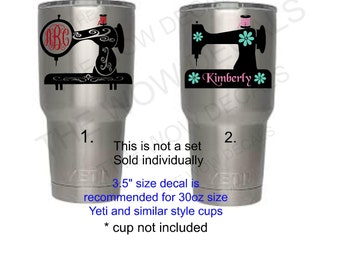 Custom Vinyl Decal - Sewing Machine Decals, Great for RTIC, Yeti & Similar Style Cups, Lap Top Computers, Car Windows, Tumblers, ETC....