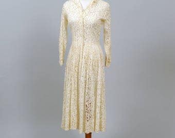 1950 Lace Shirtmaker Vintage Wedding Dress