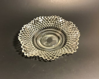 Vintage Federal Glass Traditions Clear Round Bon Bon Dish
