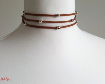 Choker necklace vintage necklace multi Brown