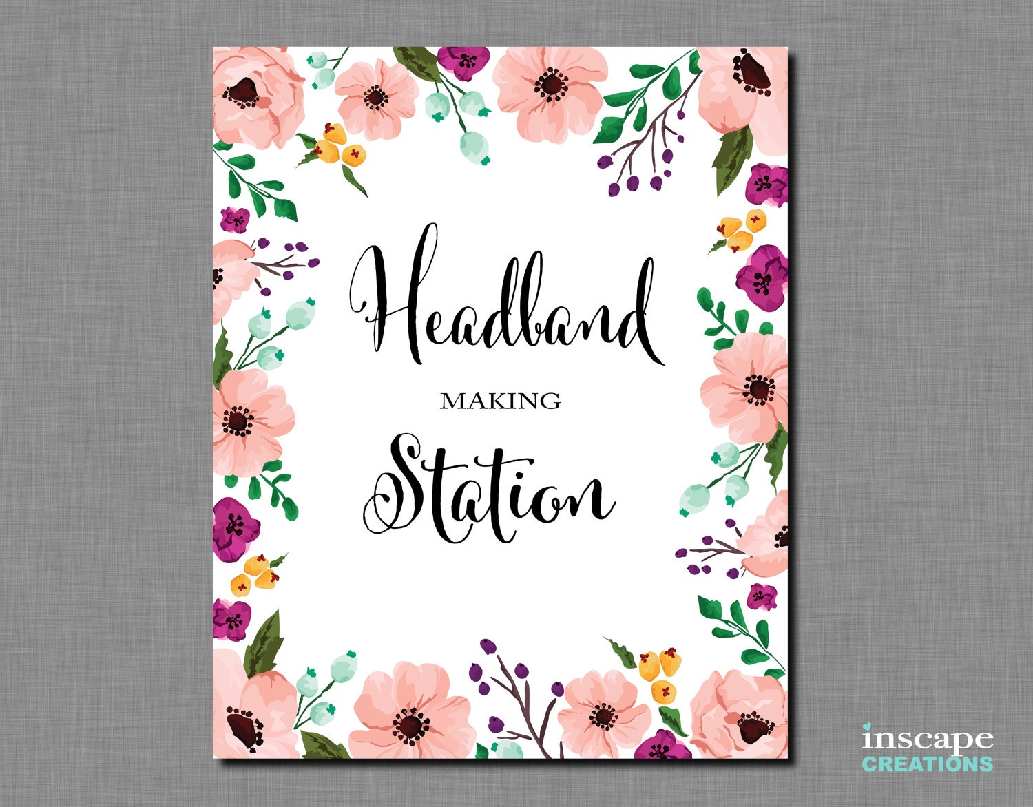 country themed baby shower invitations baby shower headband making station sign floral baby shower country themed baby shower invitations baby shower headband making station sign floral baby shower