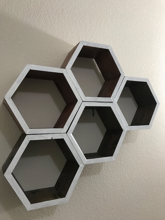 12 Hexagon / Floating Shelf by WoodworkAndLemonade