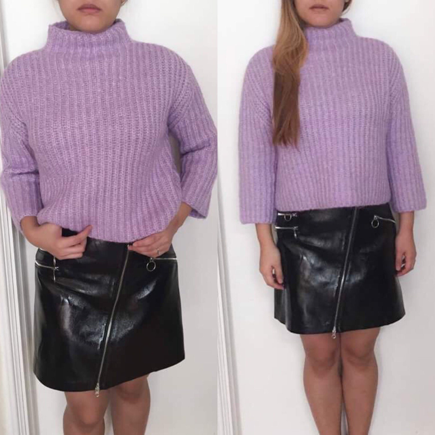 lavender purple turtleneck