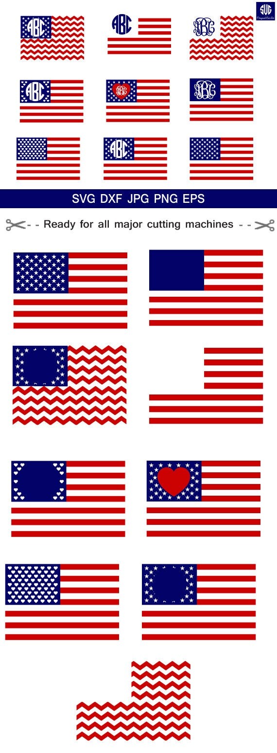 Download USA Flag SVG 4th of July Monogram American Flag SVG